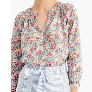 J. Crew Multicolor Floral Blouse